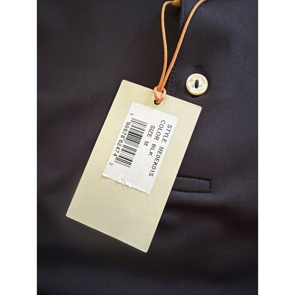 NWT Men's Peter Millar Crown Polo Medium Solid Black Pima Cotton Blend ME0Ek01S - Picture 4 of 10